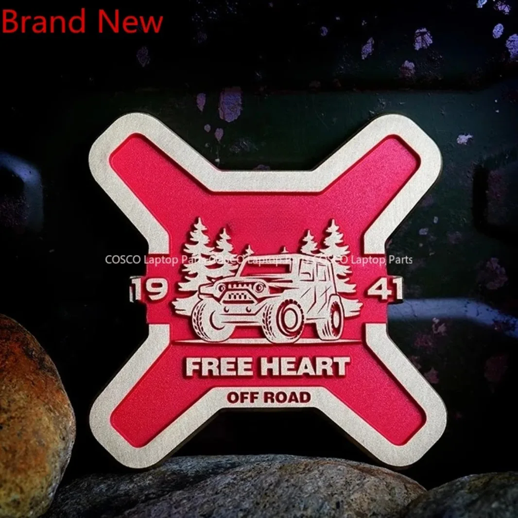 

For Jeep Wrangler Pure Copper Three - Dimensional Logo, Metal Car , Modified Grille Logo, Side Logo, Rear - End Logo Car Sticker
