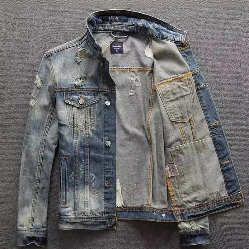 دراجة نارية للرجال نمط الربيع والخريف شخصية الاتجاه فضفاضة ملابس العمل غير الرسمية للرجال متعددة الاستخدامات #1