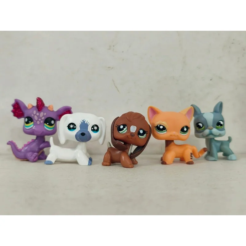 

5pcs/lot LPS Figure Cat Dog Dragon #2660OOAK#408 Mini Pet Shop Kid Toy