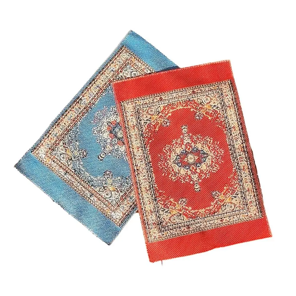 1/12 Dollhouse Carpet Multicolor Floral Pattern Miniature Weaving Mat Playing House Photo Props Mini Floor Coverings