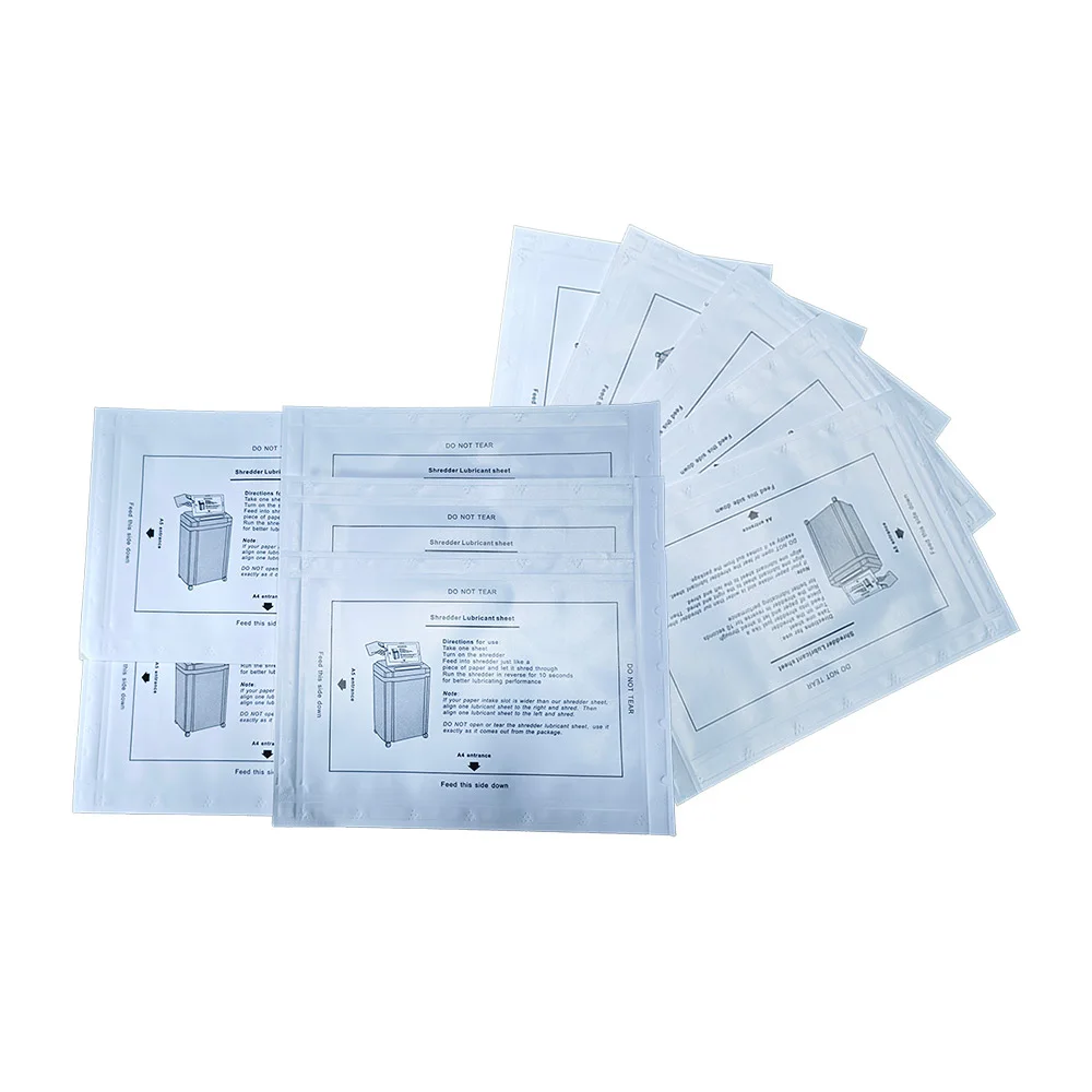 10-Sheet Shredder Maintenance Sheets，Lubricant-Infused for Office & Home Use, Easy to Use, Extends Shredder Life