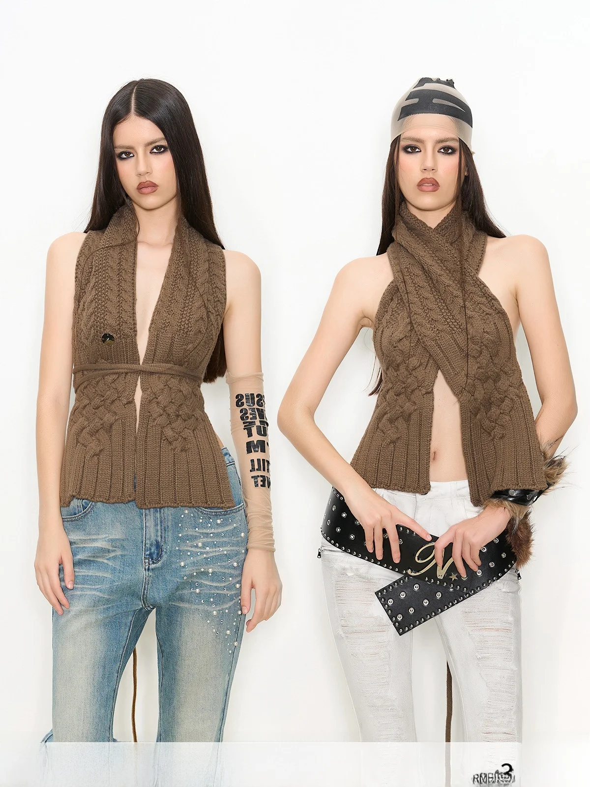 

NOLA вязаный универсальный шарф Bal с перекрещенными регулируемыми бретелями, женский топ Faion для поездок на работу, облегающий облегающий шарф на пуговицах