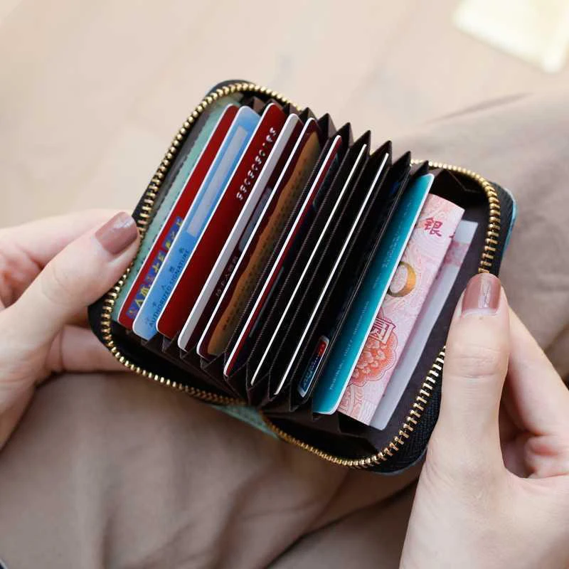 New Cute Cartoon Girl Card Bag Zipper Organ Credit Card Holder PU Leather Students Small Purse Women's ID Business Card Wallet