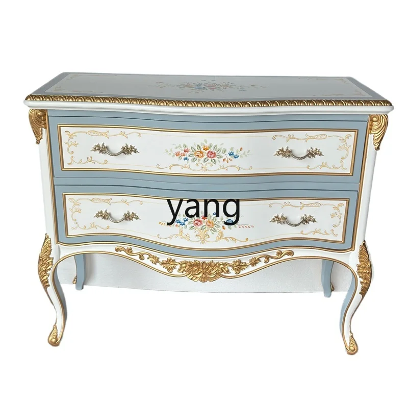 LXL High-End Luxury Retro Entrance Cabinet Entrance Foyer Wall Painted Aisle Chest of Drawers