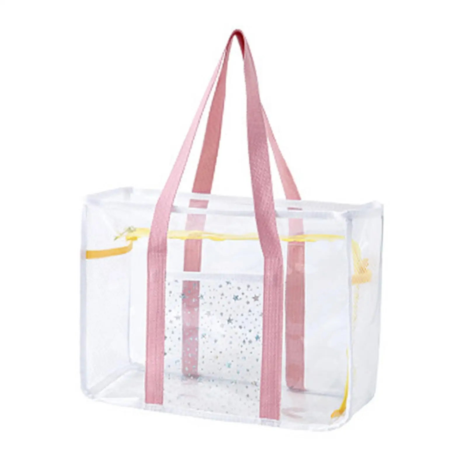 Women Clear PVC Shoulder Purse Waterproof Large Capacity Tote Handbag for Beach Shopping Travel Gym Work