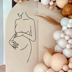 Pregnant Woman Silhouette Wall Sticker Gender Reveal Party Baby Shower Wall Decal Birthday Home Decor