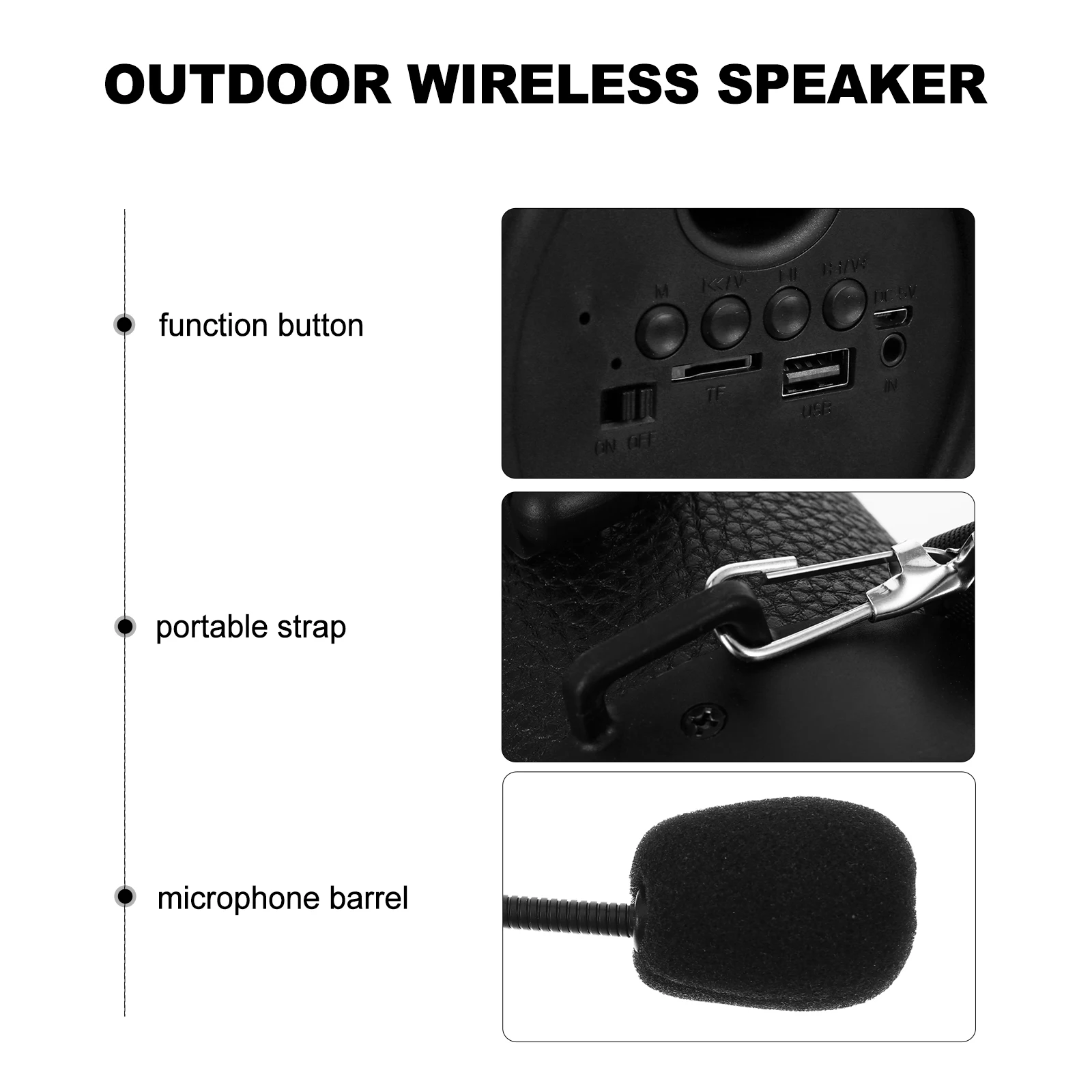 

Professional Wireless Speaker Portable Outdoor Stereo Sound Box Waterproof Wireless Loudspeaker Lightweight