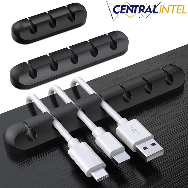 Silicone Clips Winder Tidy 3 5 7 Hole Cables Winder Flexible Wire Management Clips For Mouse Keyboard Earphone USB Cable