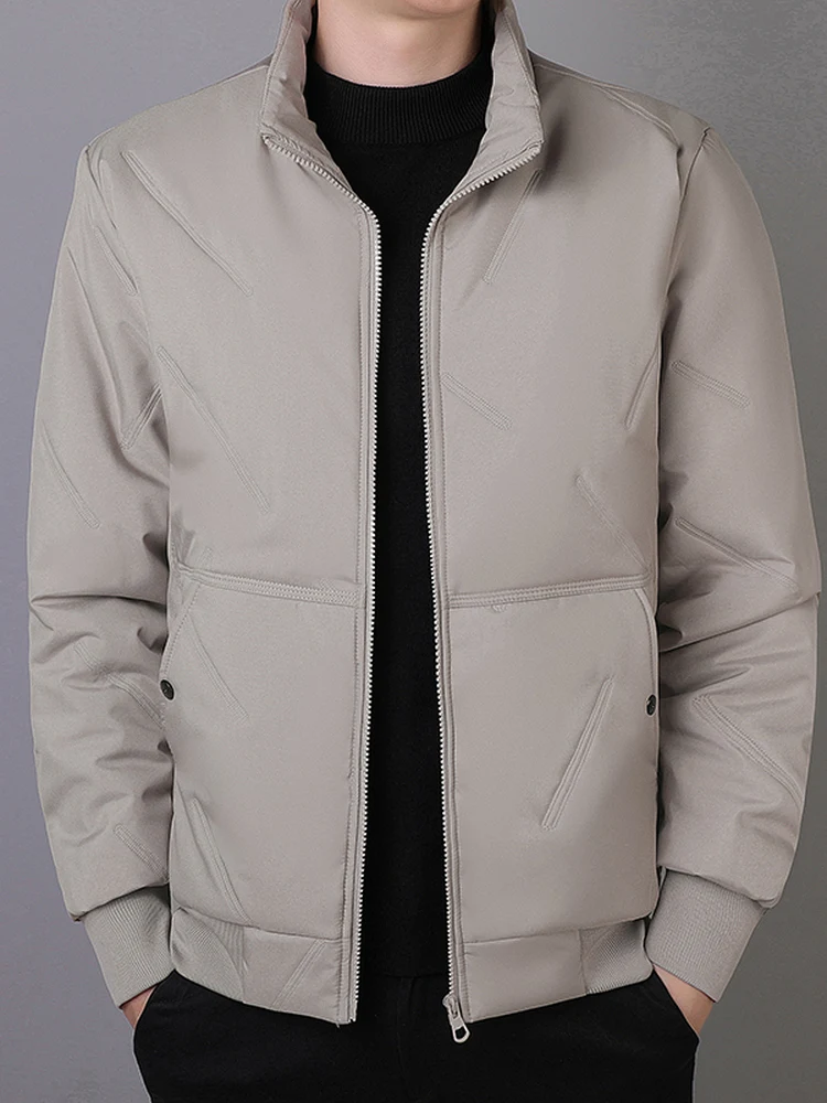 

Мужская зимняя утепленная хлопковая куртка Busin с флисовой подкладкой, высококачественное хлопковое пальто с воротником-бомбером, теплая верхняя одежда для защиты от холода