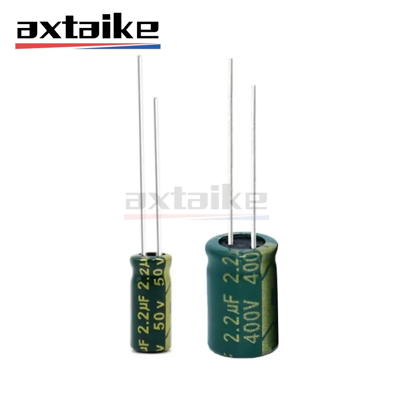 50PCS 2.2UF 50V 400V 50V2.2UF 5*11MM 400V2.2UF 6*12MM High Frequency Low ESR Aluminum Electrolytic Capacitor DIP