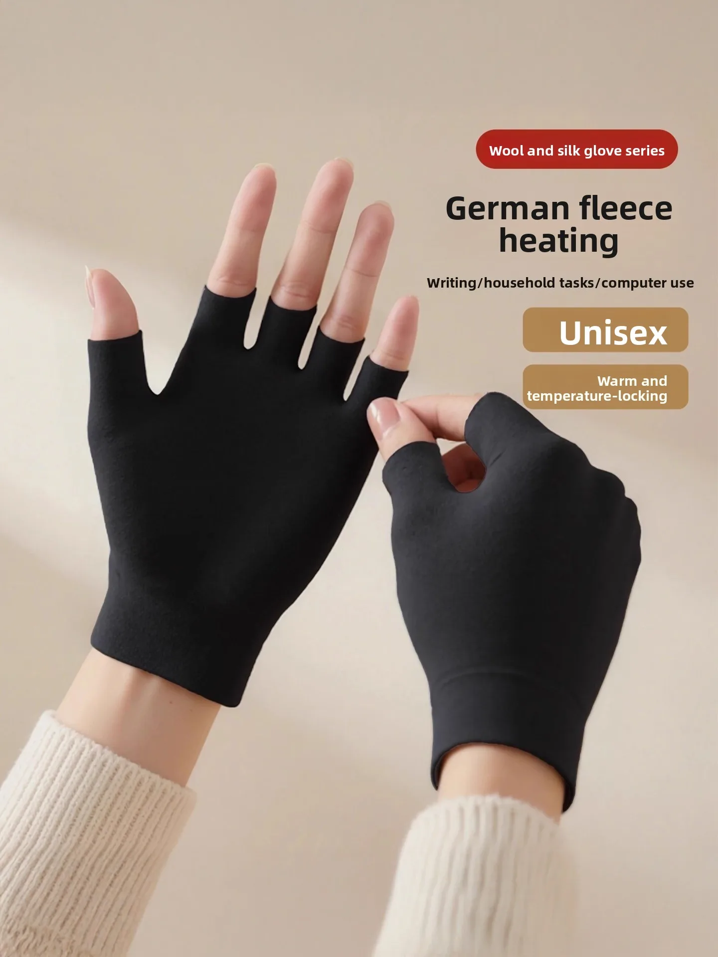 Warm Office Typing Half Finger Gloves Women Men Writing  Finger Game Half Length Winter Cold Finger Students Five Fingers