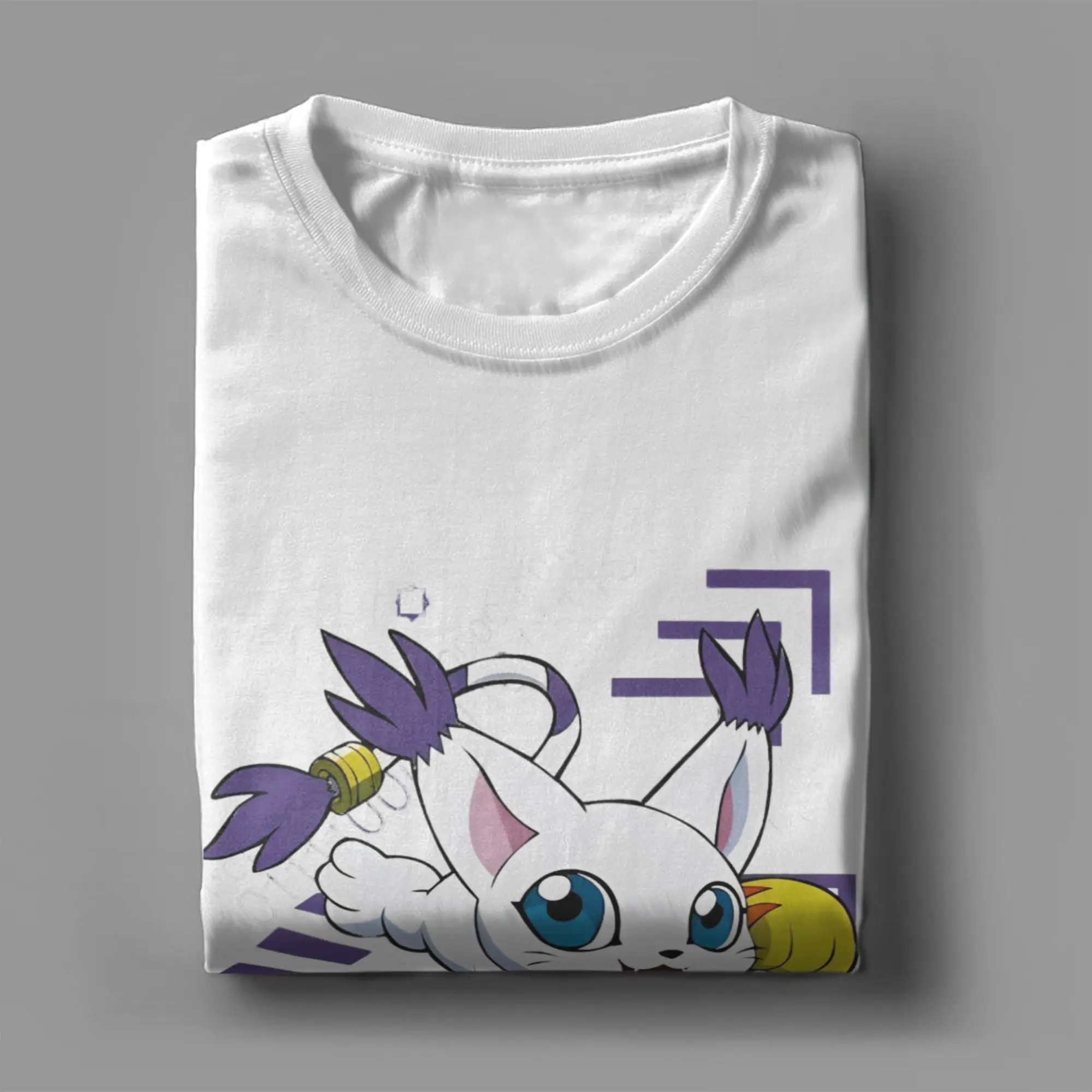 Digimon Adventure Gatomon T-Shirts für Herren und Damen, tolles T-Shirt aus reiner Baumwolle, Rundhals-T-Shirt, kurzärmelig, Übergröße – Detail 2