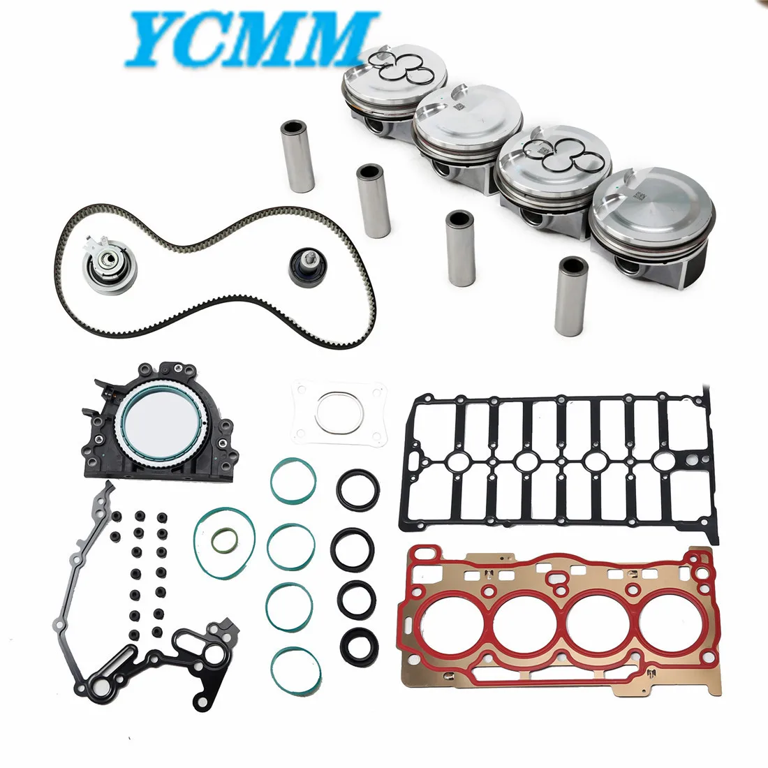 

Engine Gasket Kit+Timing Kit+Piston&Ring Set 71mm 17mm EA211 1.2T For AUDI A3 VW SEAT SKODA 04E107065DC 04E198151T