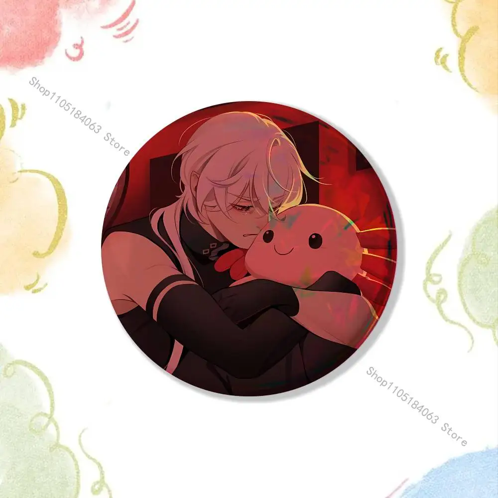 Casper A D-Date with D-Death Laser reflective round badges pins bag clothing decorations collectibles gifts for friends