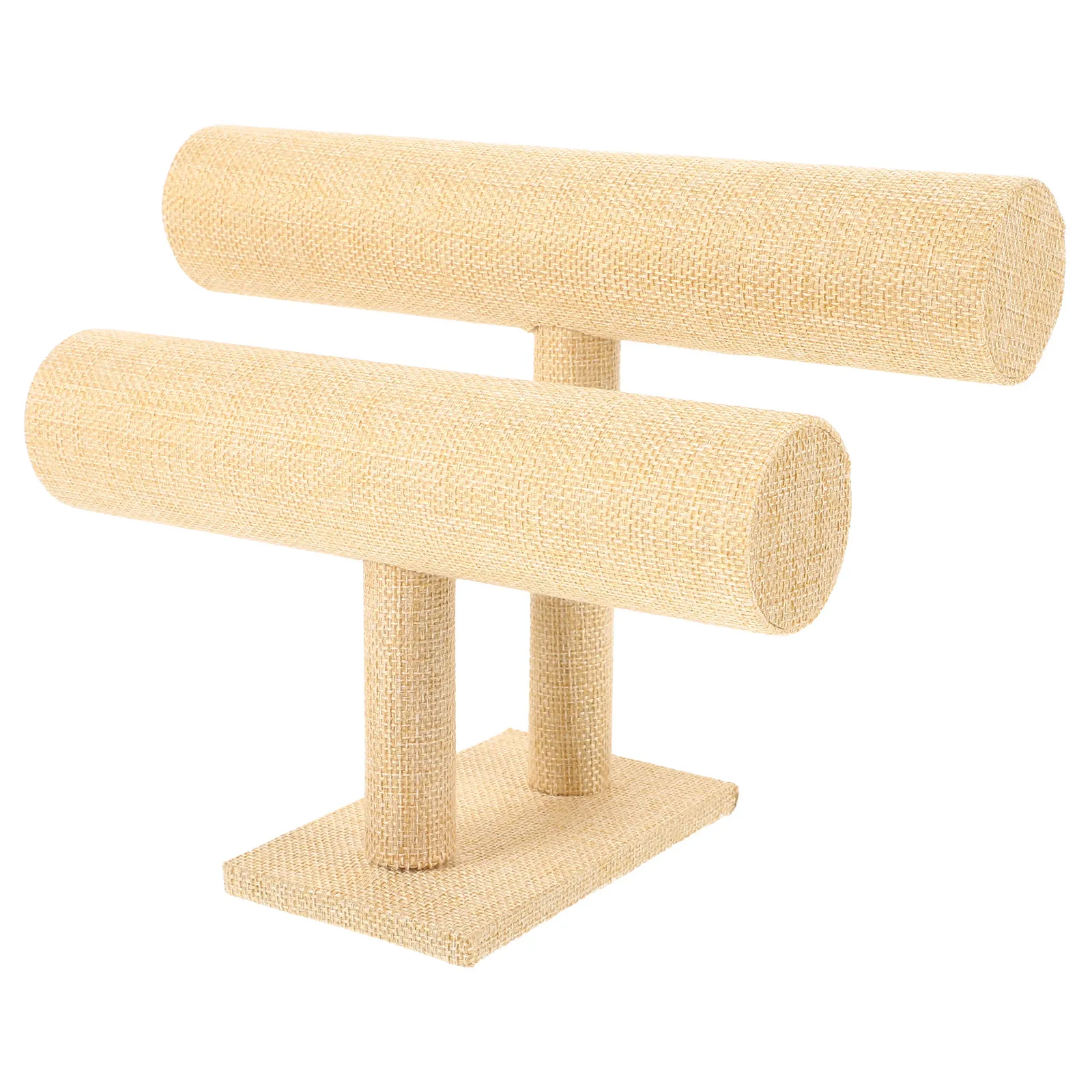 2 Tiers Headband Display Holder Simple Rustic Jewelry Stand Bracelet Storage Stand for Home Shop Decorative Display Prop
