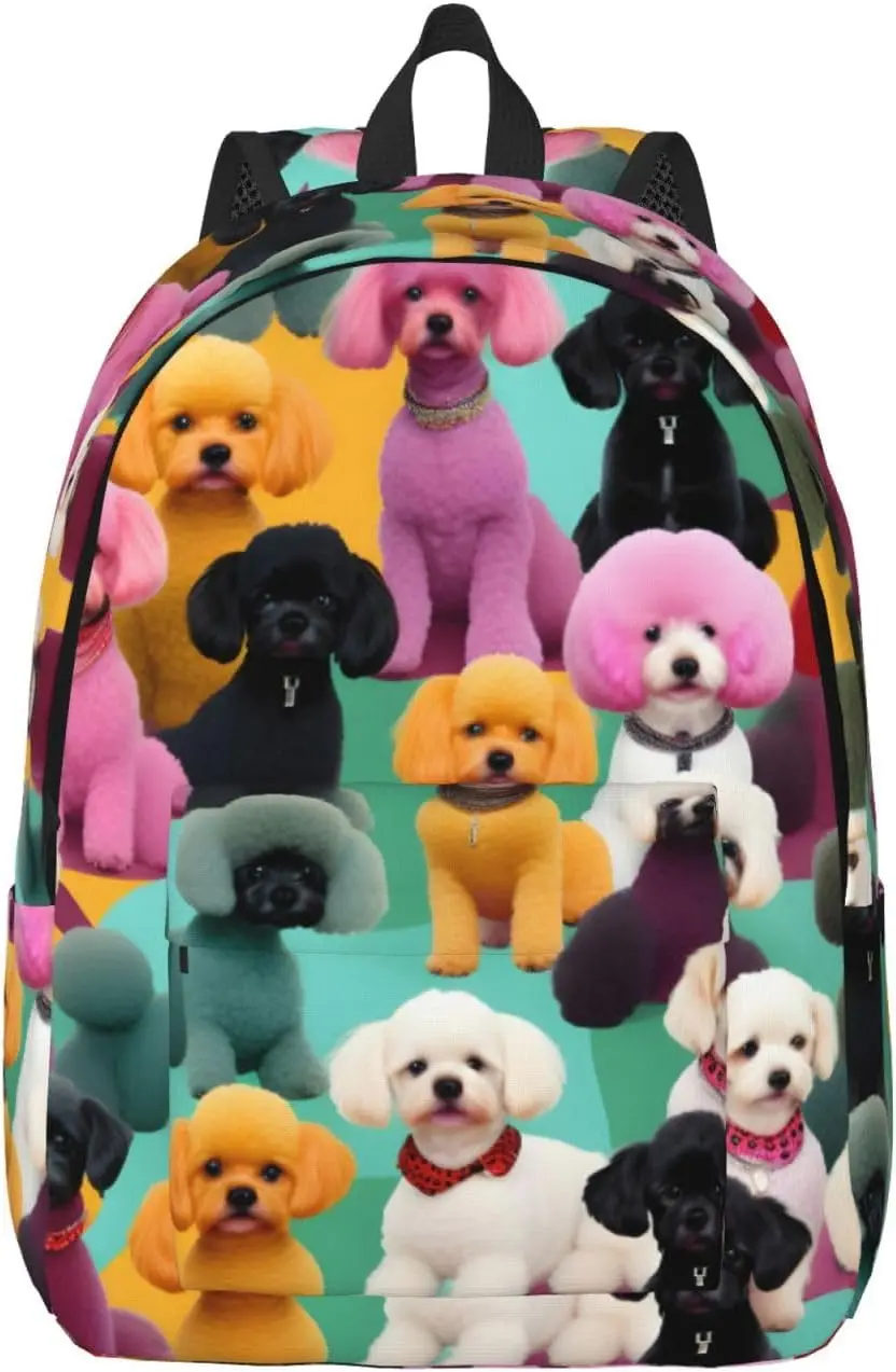 

Poodles Dogs Print Stylish Canvas Backpack,Travel Backpack With Pockets,For Hiking And Daily Use
