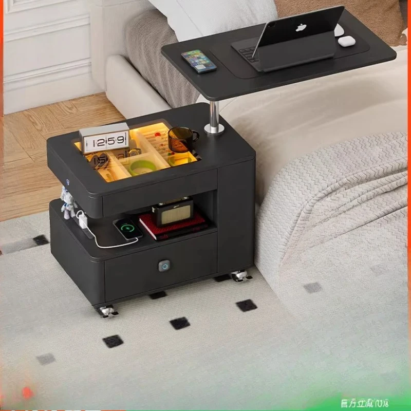 

Креативная и компактная тумбочка для спальни, которую можно переместить, чтобы поднять прикроватную тумбочку и шкафчик.