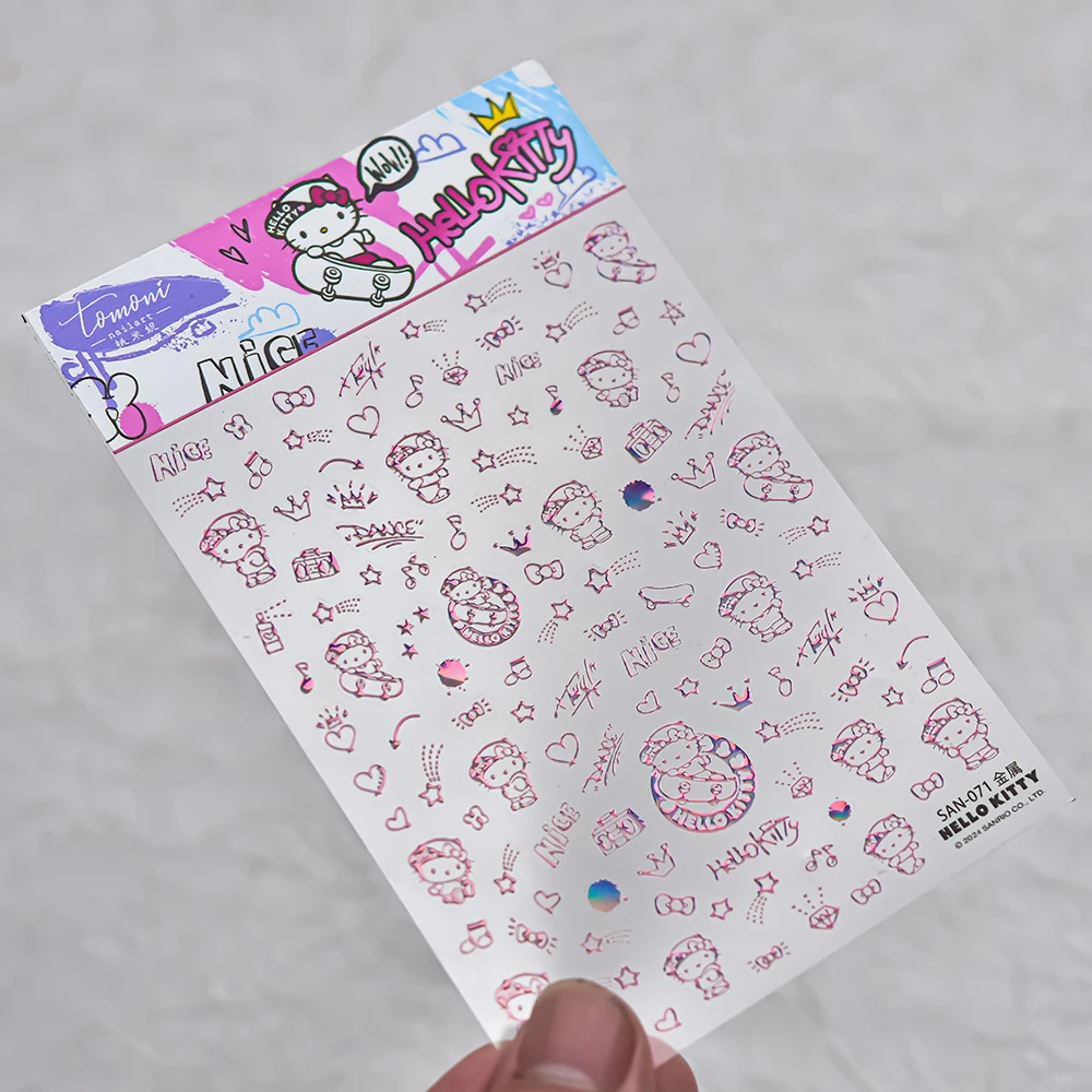 1Pcs 5D Three-Dimensional Sanrio Series Nail Stickers Hello Kitty Manicure Accessories Cute Themed Elements Girl Stickers