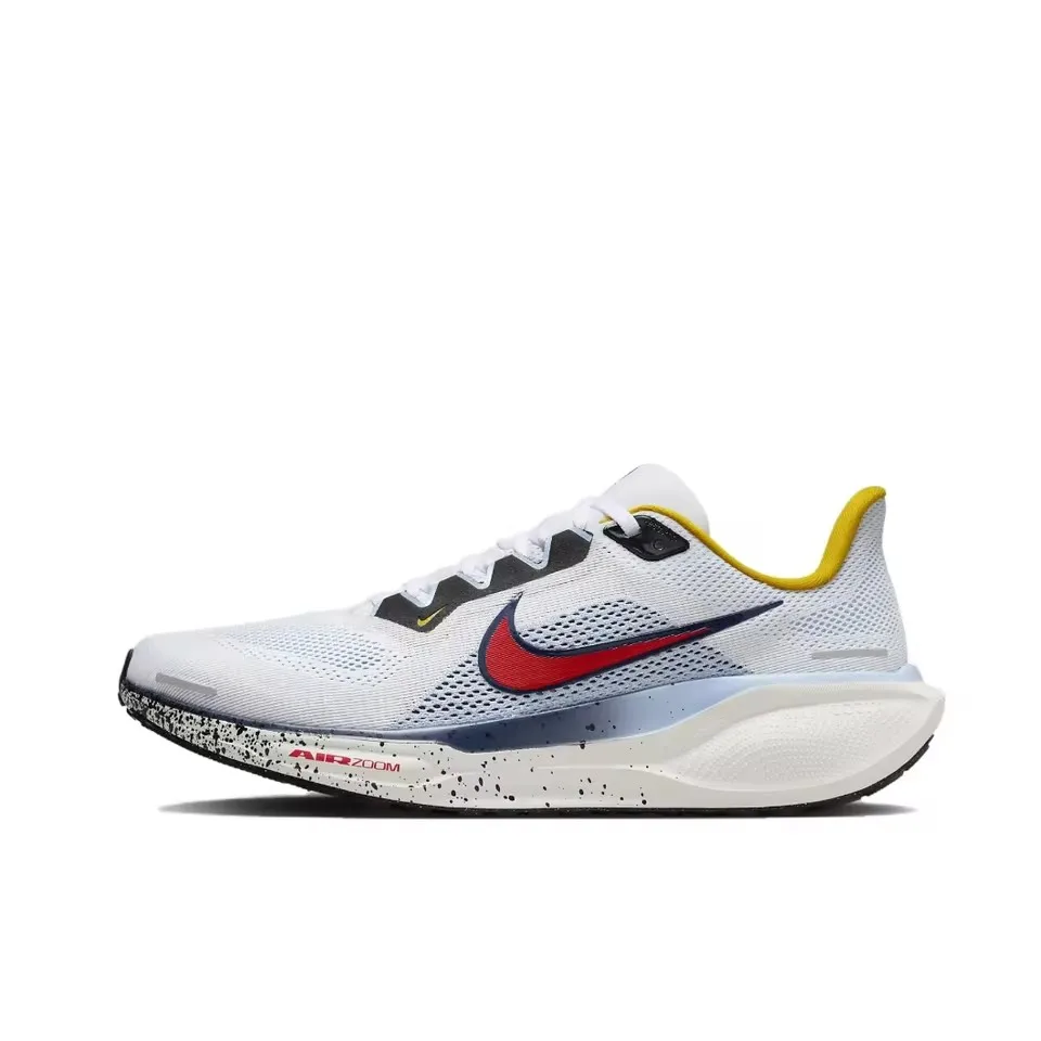 Nike Pegasus 41 zapatillas para correr profesionales de carretera para hombres y mujeres zapatillas ligeras transpirables de invierno amortiguación blanco y azul