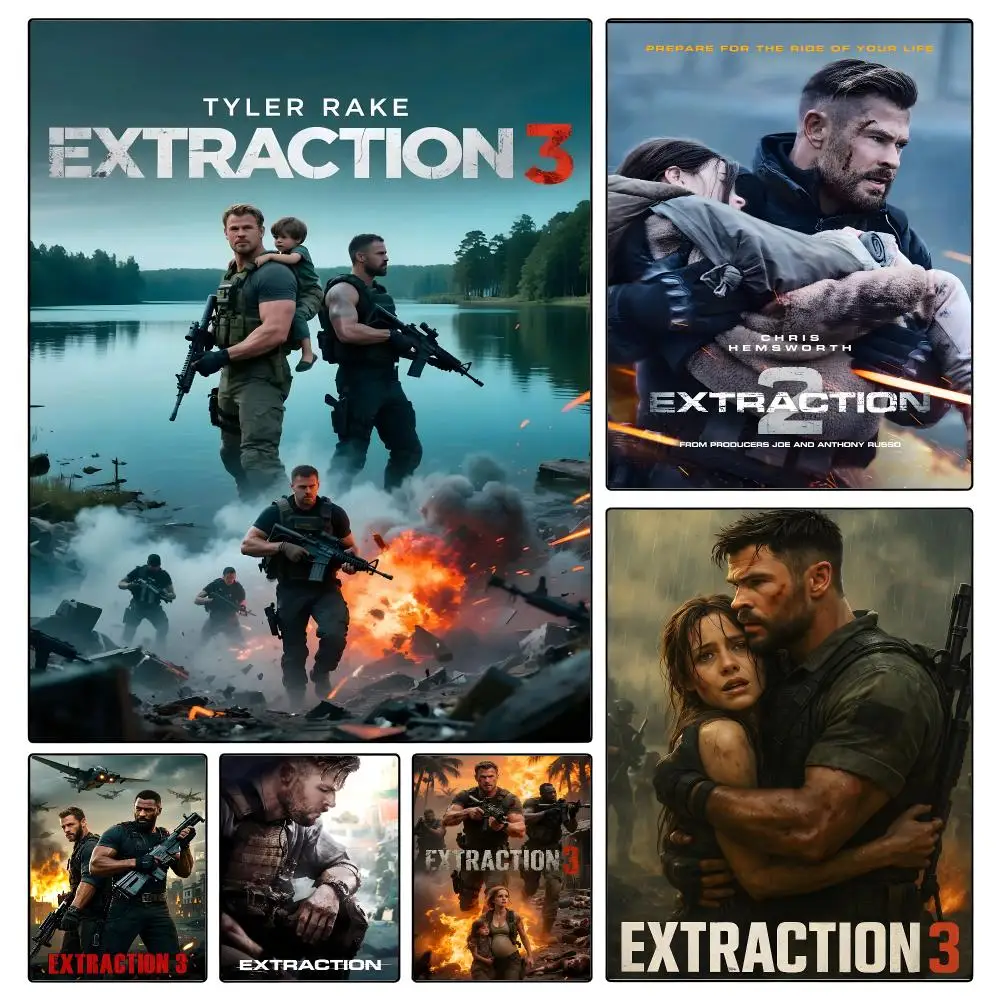 movie Extraction Poster Poster Waterproof HD Unframed Self‑Stick Decor Wall Art for Home Room Decoration Gift