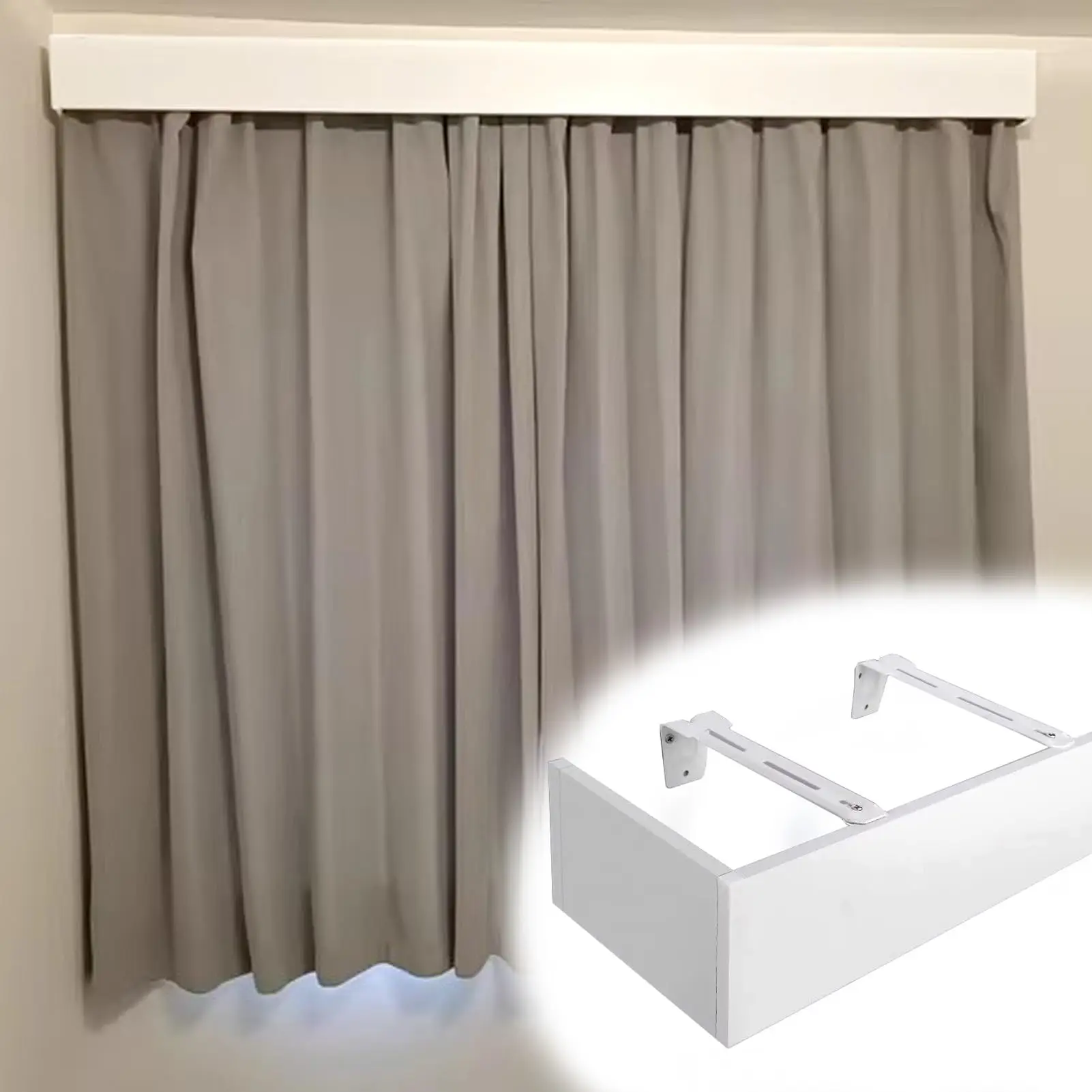 Curtain Pelmet Wall Mount Drapes Cornice Boards, Decor Valance Curtain Pelmet Box Without Track, Curtain Pelmet Panel