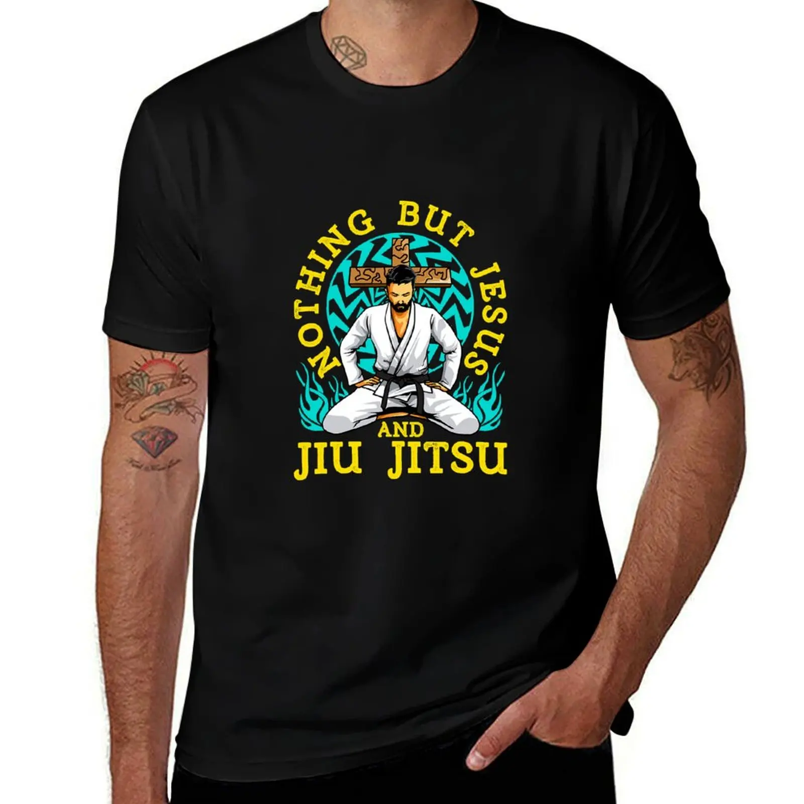 

Nothing But Jesus Jiu Jitsu Mma T-Shirt t shirt man plain t shirt man luxury T-Shirt