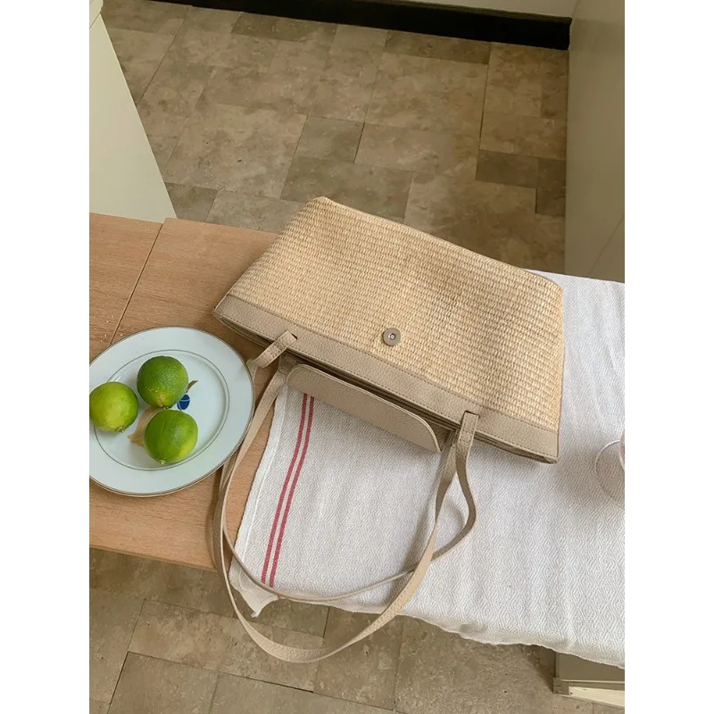 Новая соломенная тканая сумка 2025, сумка подмышки во французском стиле ретро, летняя модная сумка на одно плечо