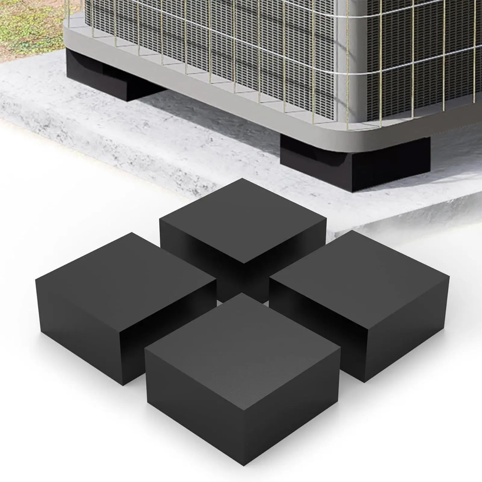 แผ่นกันสั่นสะเทือน แผ่นรองกันสั่นสะเทือน 4 ชิ้น แผ่นรองกันกระแทก กันลื่น สำหรับอุปกรณ์ภายในบ้าน เครื่องอบผ้า เครื่องปรับอากาศภายนอก