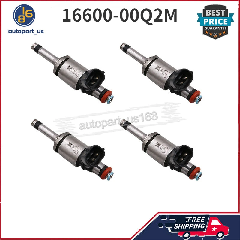 For 2016-2019 NISSAN QASHQAI J11 1.2 PETROL AUTO 4Pcs Fuel Injectors 16600-00Q2M 1660000Q2M 16600 00Q2M