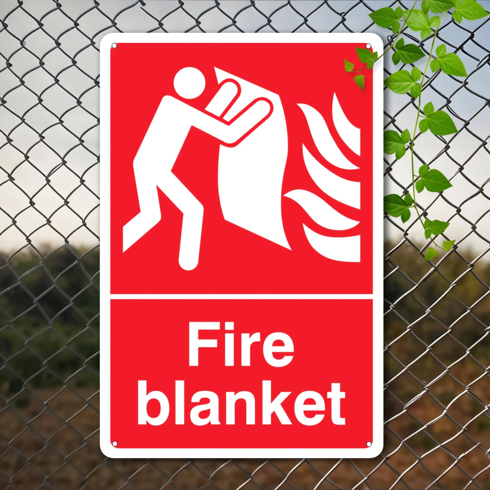 1pc a Metal Sign for Fire Blanket Safety | English Fire Safety Plaque for Wall Decor, Flat Yard Signs, Gift Suggestion