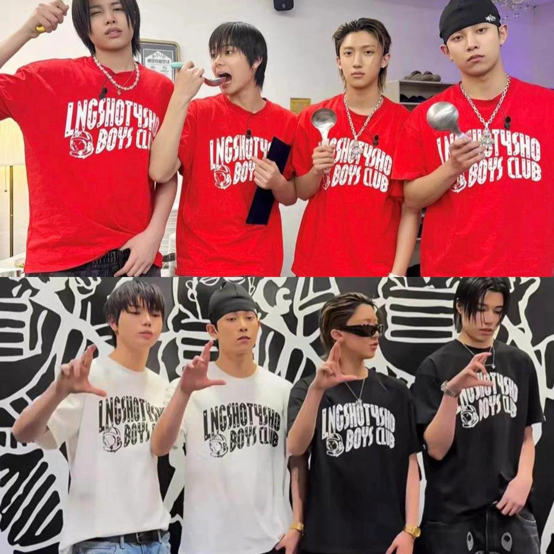 Street Fashion Kpop - Kpop LNGSHOT Double Sided T-shirt Astronaut