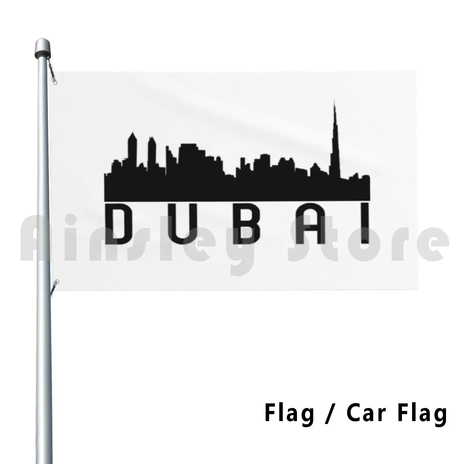 Dubai City Skyline Flag Car Flag Funny Dubai Skyline Uae Arabic Arab Kuwait Bahrain City Qatar Lebanon