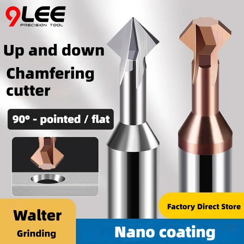 

90 ° Фреза для снятия фаски с верхним и нижним внутренним отверстием Фреза из карбида вольфрамовой стали Режущие инструменты с ЧПУ