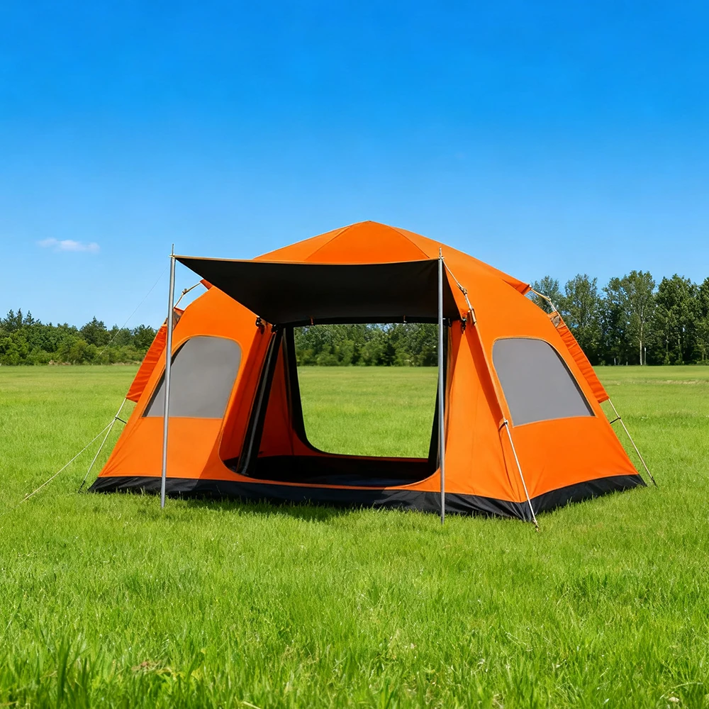 

STLF Full Automatic Outdoor Camping Oxford Cloth Tent Rain-Proof Double-Layer Structure Single Double Overnight Equipment Full S