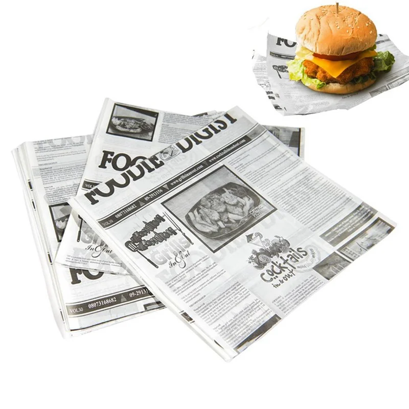 Y42A-100SZT Papierowe wkładki do torebek na chleb, hot dogi z frytkami, hamburgerem, kanapkami, papier pochłaniający