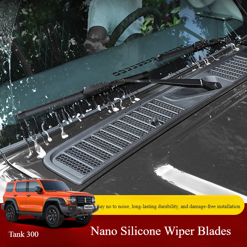 For Tank 300 windshield wiper boneless HD mute nano-silicone windshield wipers