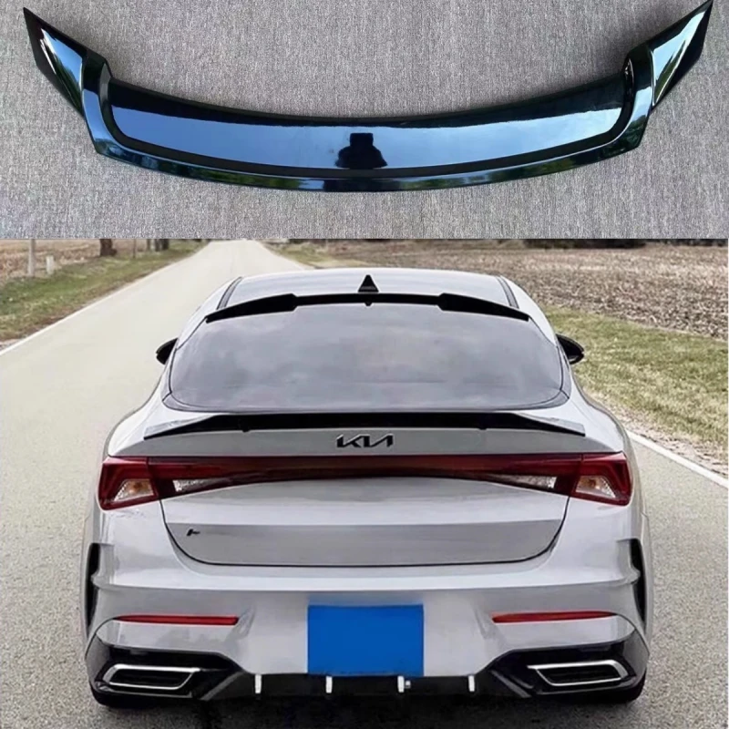 

For Kia Optima K5 GT Spoiler 2020-2023 Year Glossy Black Carbon Fiber Rear Wing R Style Accessories Car Refitt oiler (Not For R)
