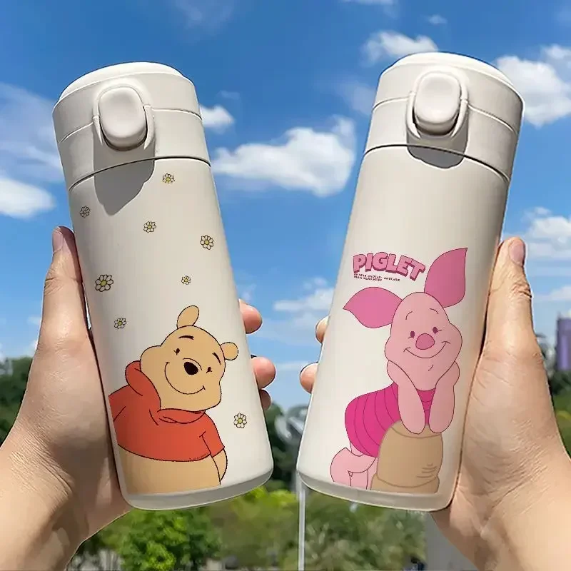 Disney Cup Winnie Bear Tigger Thermos Bottle Vacuum Cup Childen Cartoon Water Cups 304 Stainless Steel Portable 350ML 450ML