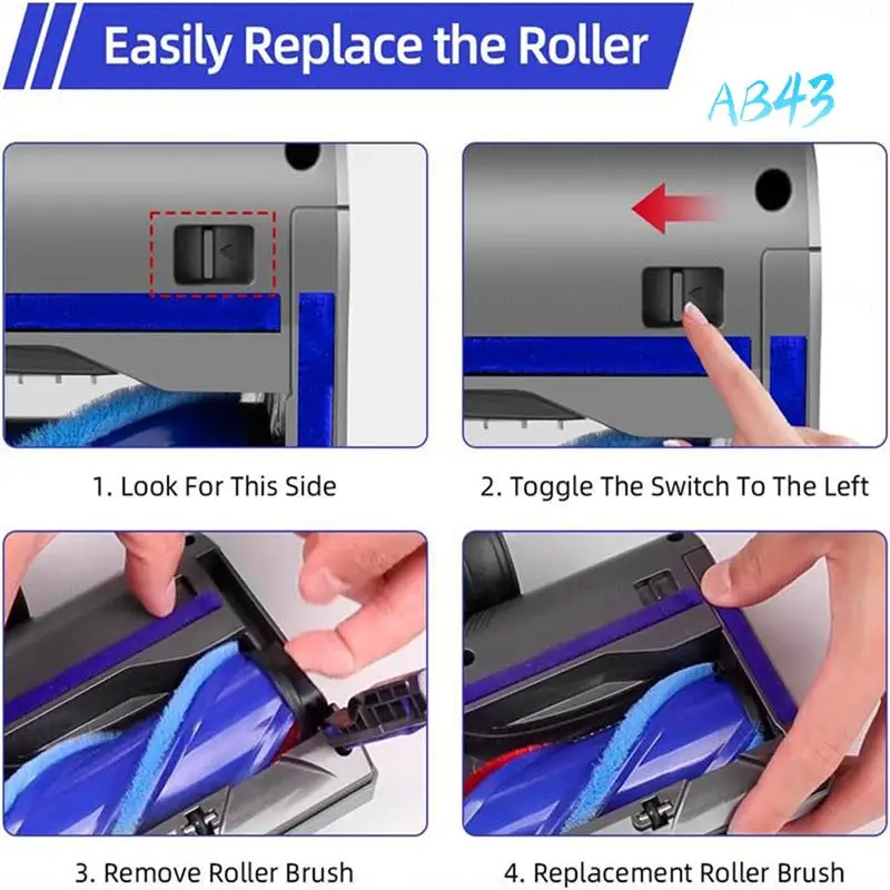 

AB43-Quick Release Cleaner Head For Dyson V7 V8 V10 V11 V15 Vacuum Attachments With LED Headlights For Hardwood Floor Carpets