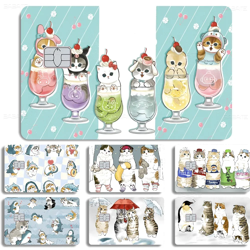 Funny Cat Mofusand Stickers Anime Spend Or Save Funny Shell On Off Ultra Thin No Fade Sticker Skin Cover For Debit Credit Card