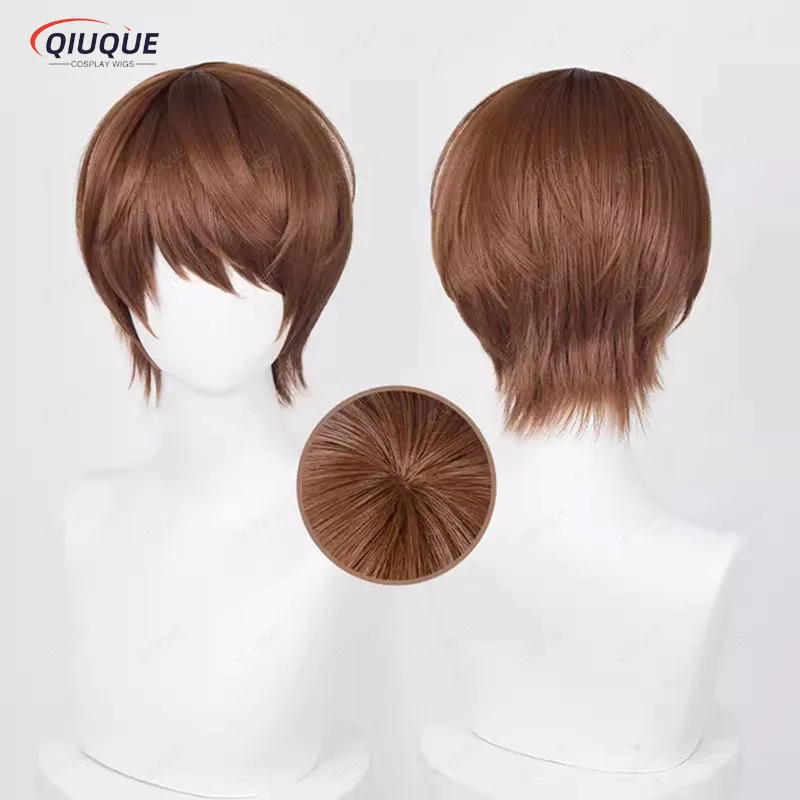 

Anime Yagami Light Cosplay Wig Dark Brown Short Hair Heat Resistant Synthetic Wigs + Wig Cap