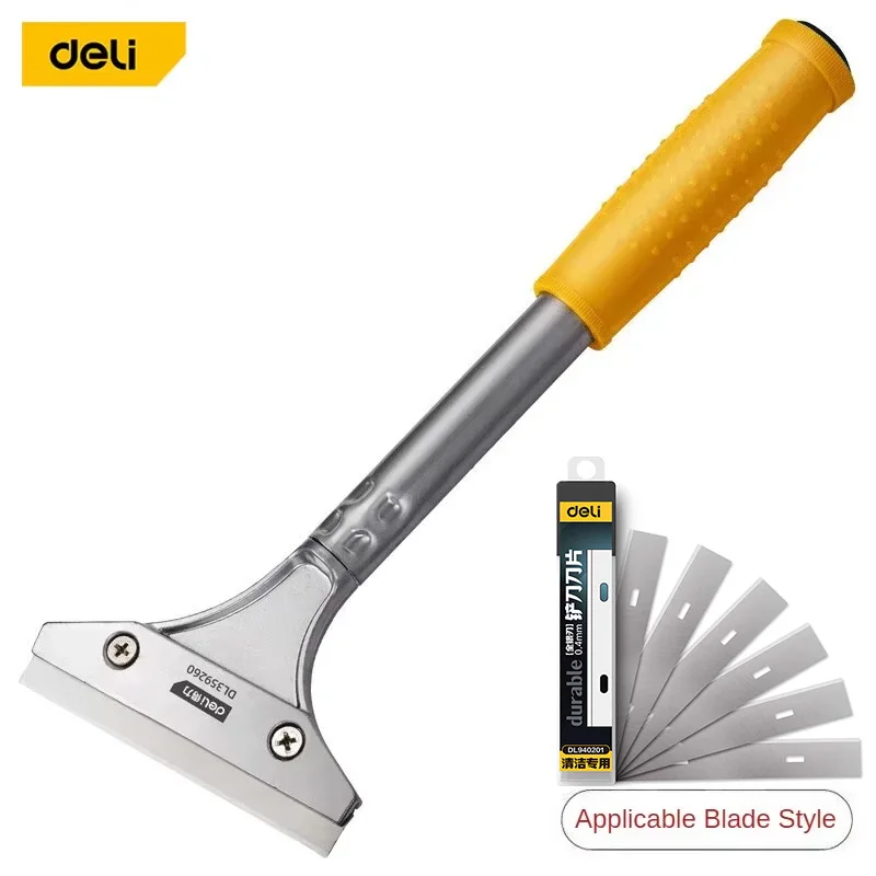 

Deli Portable Cleaning Knife Cleaning Shovel Cutter Glass Floor Tiles Scraper Blade Seam Removal Household Kitchen Hand Tool