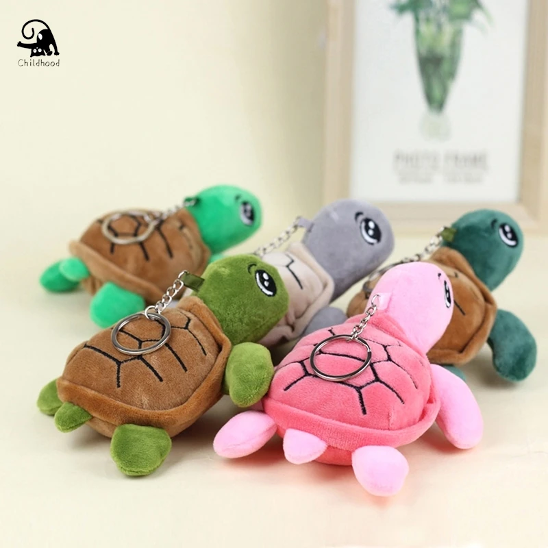 14cm Cute Cartoon Mini Turtle Doll Keychain Pendant Girl Woman Bag Doll Plush Toy Key Ring Jewelry Small Gift