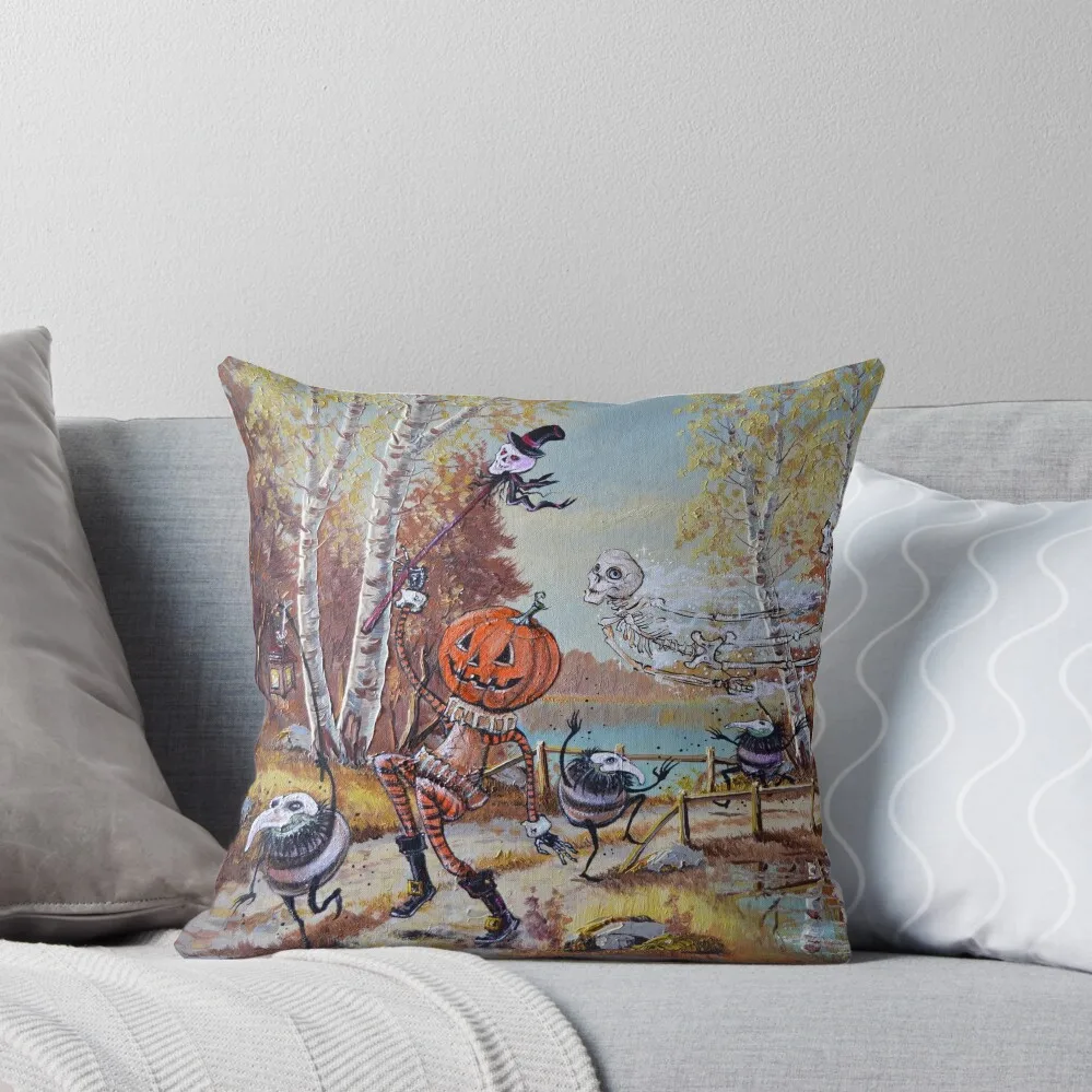 

Hallowe'en Comes to Town Throw Pillow Cushions Home Decor christmas supplies pillow cover luxury pillows decor home pillow