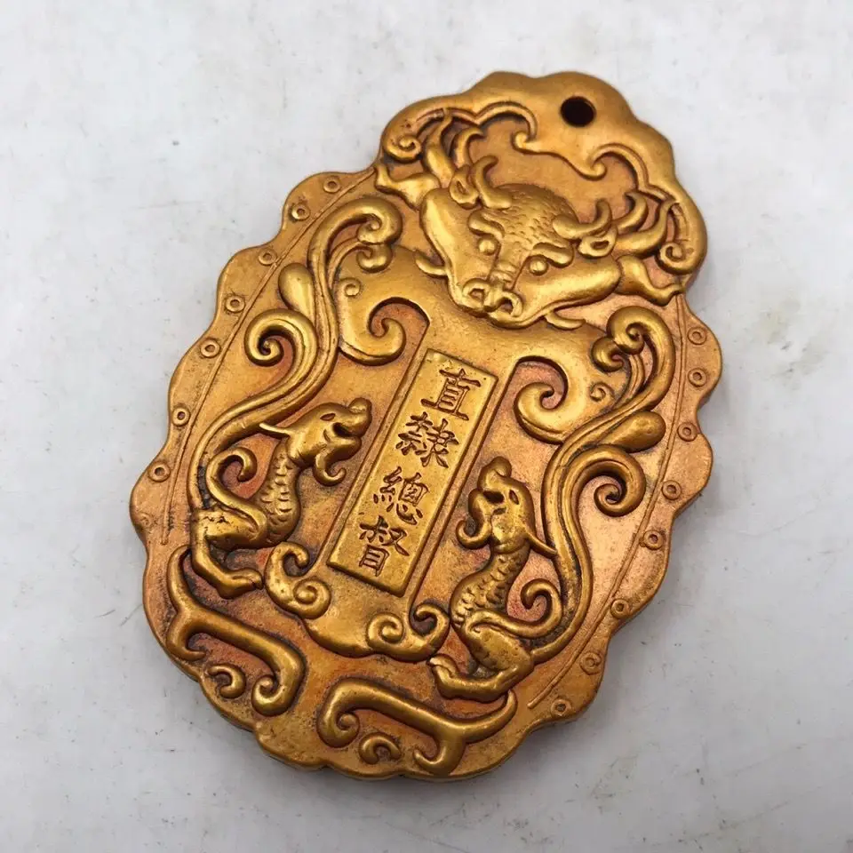 Shuanglong Token Zhili Governor Soldier Talisman Waist Card Tiger Talisman Hand Home Furnishing Daqing Token General Order