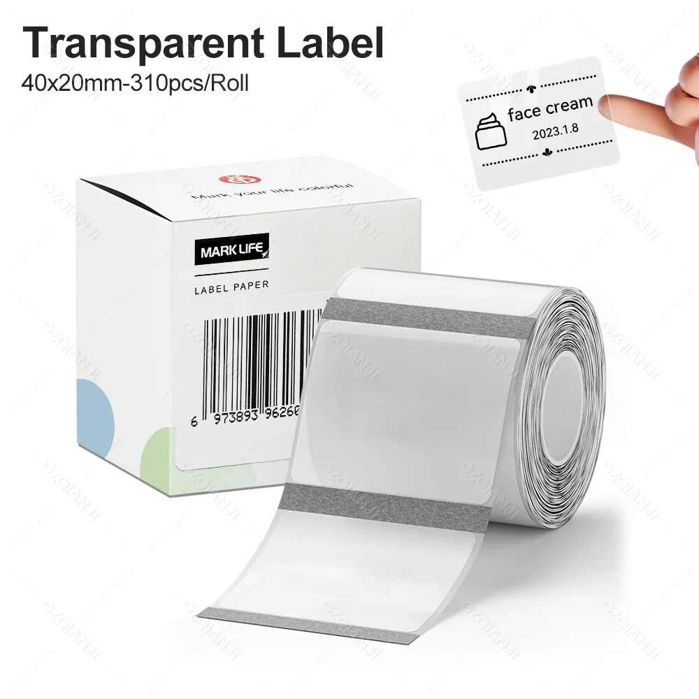 Marklife X2 Transparentes Thermoetikettenpapier, bedruckbar, 30/40 mm Breite, Kleidungsetikett, Warenpreis, Lebensmittel, selbstklebendes Klebeband – Detail 8