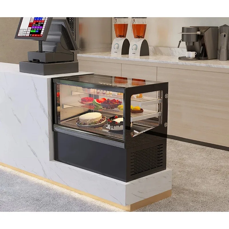 TDH-F09 225W Ventilated Refrigeration Paint Board Curved Cake Cabinet With Open Door LED Light Ice Cream Display Cooler Chiller