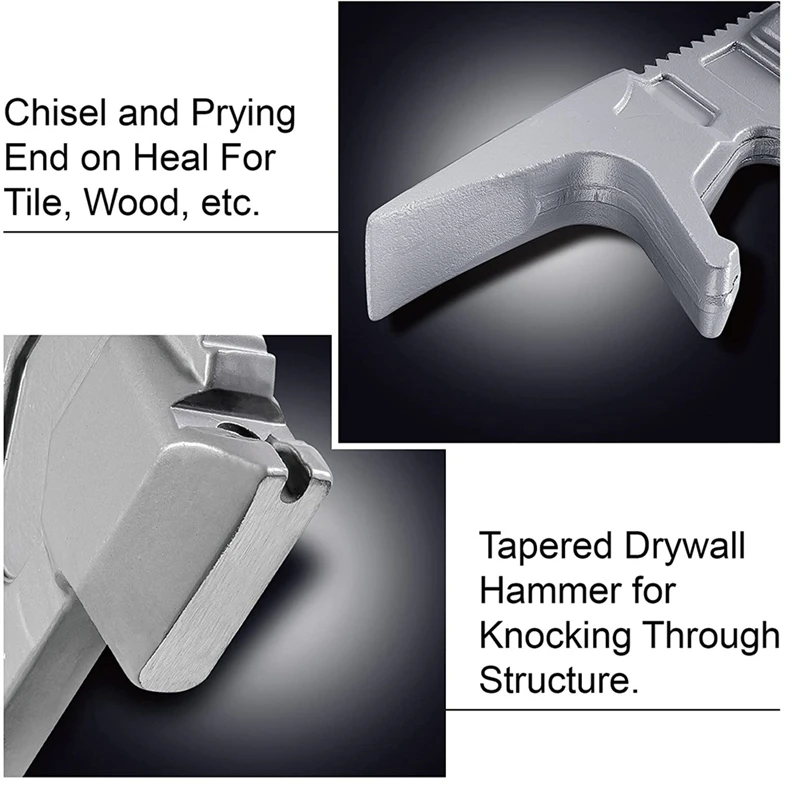 T61C_Outdoor Multi-Functional Hammer Nail Remover Crowbar Fire Rescue Tool