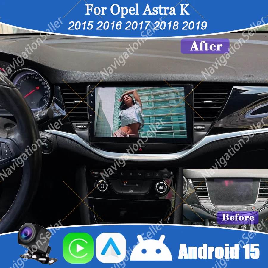 

Multimedia Player Car Radio Android 15 Wireless CarPlay for Opel Astra K 2015 - 2019 GPS Navi BT Split Screen DSP Stereo WIFI BT