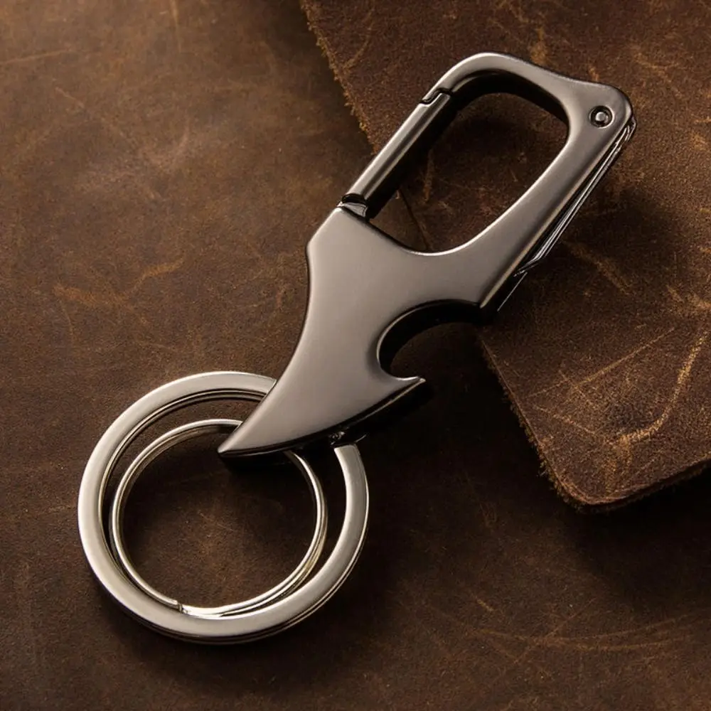 Bottle Opener Foldable Mini Foldable Keychain Metal Classic Bottle Opener with Keyrings 2 in 1 Mini Car Keychain Outdoor Tools